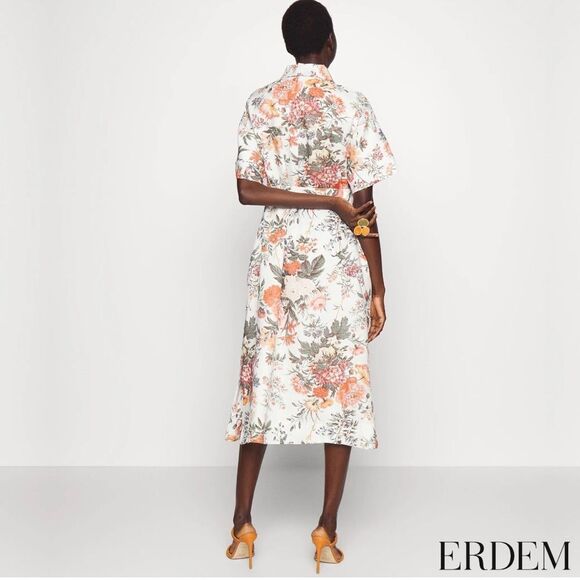 ERDEM **NWT** Mayra Floral Shirtdress in White Floral Multi - Picture 11 of 14